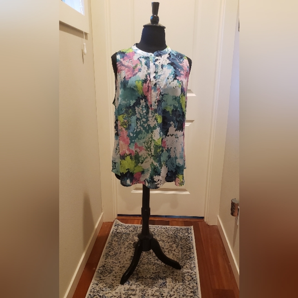 Liz Claiborne Floral Multicolor Sleeveless Women's Top